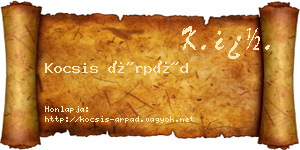 Kocsis Árpád névjegykártya